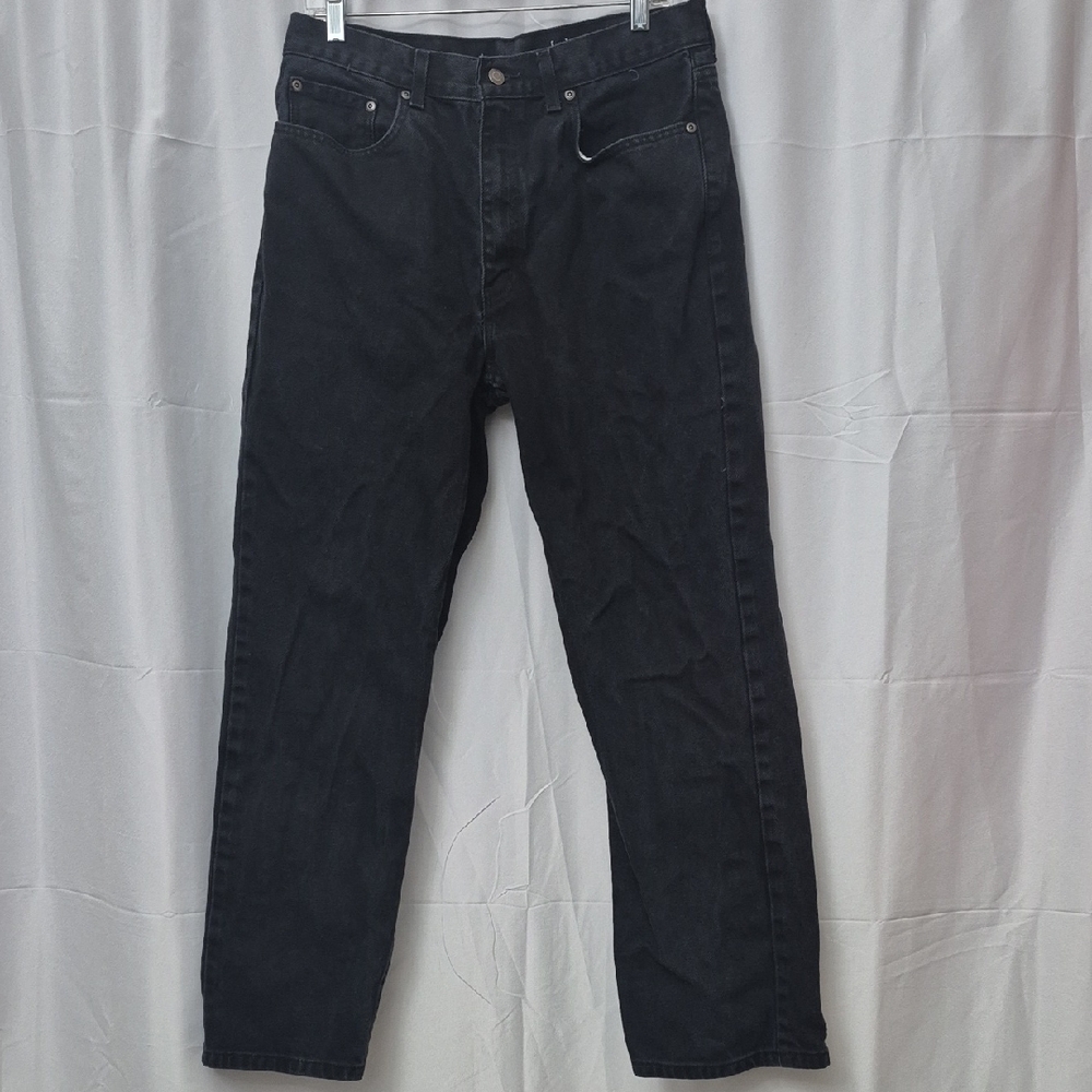 George Relaxed Fit Black Jeans